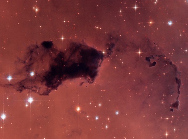 This Hubble image features dark knots of gas and dust known as "Bok globules," which are dense pockets in larger molecular clouds. Similar islands of material in the early universe could have held as much water vapor as we find in our galaxy today, despite containing a thousand times less oxygen. NASA, ESA, and The Hubble Heritage Team This Hubble image features dark knots of gas and dust known as "Bok globules," which are dense pockets in larger molecular clouds. Similar islands of material in the early universe could have held as much water vapor as we find in our galaxy today, despite containing a thousand times less oxygen. NASA, ESA, and The Hubble Heritage Team