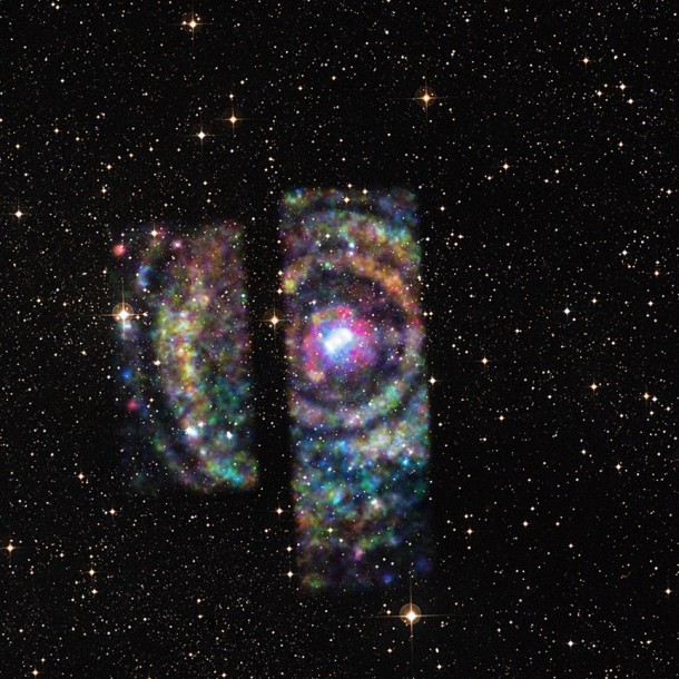 A light echo in X-rays detected by NASA’s Chandra X-ray Observatory has provided a rare opportunity to precisely measure the distance to an object on the other side of the Milky Way galaxy. The rings exceed the field-of-view of Chandra’s detectors, resulting in a partial image of X-ray data. Credits: NASA/CXC/U. Wisconsin/S. Heinz A light echo in X-rays detected by NASA’s Chandra X-ray Observatory has provided a rare opportunity to precisely measure the distance to an object on the other side of the Milky Way galaxy. The rings exceed the field-of-view of Chandra’s detectors, resulting in a partial image of X-ray data. Credits: NASA/CXC/U. Wisconsin/S. Heinz