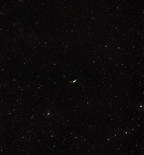 This image shows the area around galaxy NGC 6503. The galaxy, which lies 30 000 light-years away is at the edge of a strangely empty patch of space called the Local Void. Credit: NASA, ESA, Digitized Sky Survey 2 (Acknowledgement: Davide De Martin) This image shows the area around galaxy NGC 6503. The galaxy, which lies 30 000 light-years away is at the edge of a strangely empty patch of space called the Local Void. Credit: NASA, ESA, Digitized Sky Survey 2 (Acknowledgement: Davide De Martin)