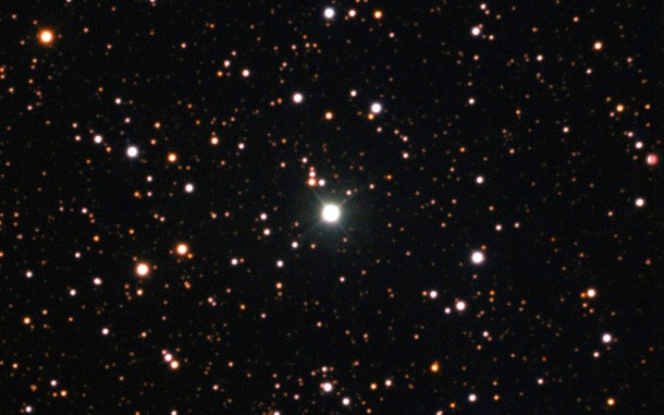 This image from the New Technology Telescope at ESO’s La Silla Observatory shows Nova Centauri 2013 in July 2015 as the brightest star in the centre of the picture. This was more than eighteen months after the initial explosive outburst. This nova was the first in which evidence of lithium has been found. Credit: ESO This image from the New Technology Telescope at ESO’s La Silla Observatory shows Nova Centauri 2013 in July 2015 as the brightest star in the centre of the picture. This was more than eighteen months after the initial explosive outburst. This nova was the first in which evidence of lithium has been found. Credit: ESO