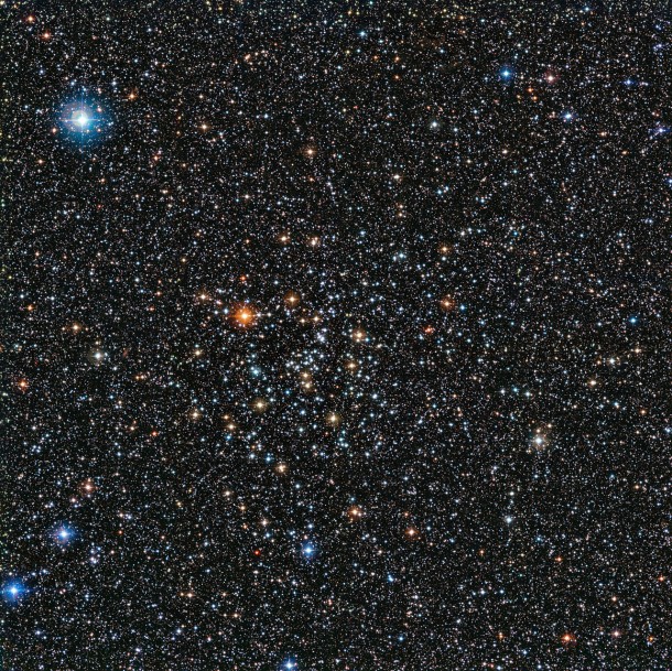 This rich view of a tapestry of colourful stars was captured by the Wide Field Imager (WFI) camera, on the MPG/ESO 2.2-metre telescope at ESO’s La Silla Observatory in Chile. It shows a open cluster of stars known as IC 4651, a stellar grouping that lies at in the constellation of Ara (The Altar). Credit: ESO This rich view of a tapestry of colourful stars was captured by the Wide Field Imager (WFI) camera, on the MPG/ESO 2.2-metre telescope at ESO’s La Silla Observatory in Chile. It shows a open cluster of stars known as IC 4651, a stellar grouping that lies at in the constellation of Ara (The Altar). Credit: ESO