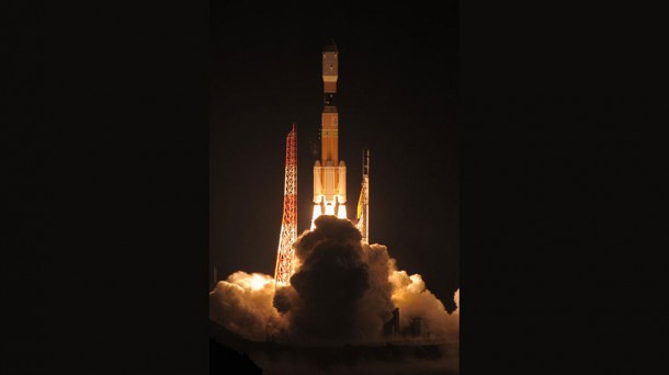 The fifth “Kounotori” H-II Transfer Vehicle (HTV-5) from the Japan Aerospace Exploration Agency launched Wednesday morning on a five-day trip to the station. Credit: JAXA The fifth “Kounotori” H-II Transfer Vehicle (HTV-5) from the Japan Aerospace Exploration Agency launched Wednesday morning on a five-day trip to the station. Credit: JAXA