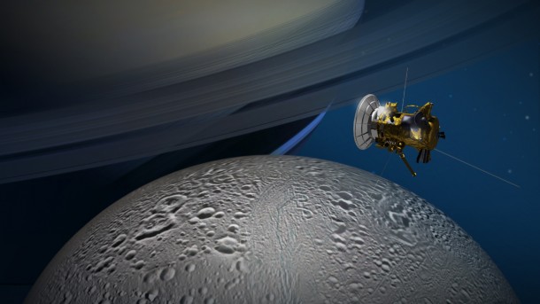 NASA's Cassini spacecraft will get its best-ever look at the northernmost reaches of the Saturnian moon Enceladus on Oct. 14. Image credit: NASA/JPL-Caltech NASA's Cassini spacecraft will get its best-ever look at the northernmost reaches of the Saturnian moon Enceladus on Oct. 14. Image credit: NASA/JPL-Caltech