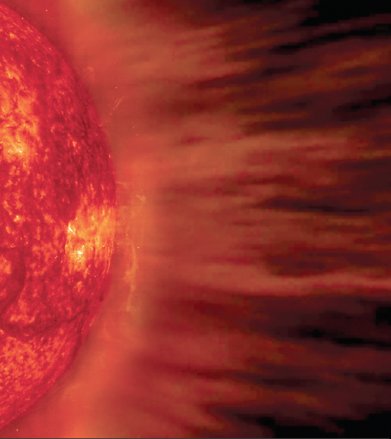 A visualization of the constant outflow of material from the sun, known as the solar wind. There is no consensus on what powers the solar wind’s acceleration, its extreme variability, or its remarkably high temperatures. Credits: ESA/NASA/SOHO A visualization of the constant outflow of material from the sun, known as the solar wind. There is no consensus on what powers the solar wind’s acceleration, its extreme variability, or its remarkably high temperatures. Credits: ESA/NASA/SOHO