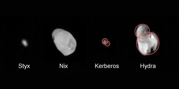 Data from NASA's New Horizons mission indicates that at least two -- and possibly all four -- of Pluto’s small moons may be the result of mergers between still smaller moons. If this discovery is borne out with further analysis, it could provide important new clues to the formation of the Pluto system. Credits: NASA/JHUAPL/SwRI Data from NASA's New Horizons mission indicates that at least two -- and possibly all four -- of Pluto’s small moons may be the result of mergers between still smaller moons. If this discovery is borne out with further analysis, it could provide important new clues to the formation of the Pluto system. Credits: NASA/JHUAPL/SwRI