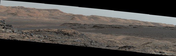 This Sept. 25, 2015, view from the Mast Camera on NASA's Curiosity Mars rover shows a dark sand dune in the middle distance. Credit: NASA/JPL-Caltech/MSSS This Sept. 25, 2015, view from the Mast Camera on NASA's Curiosity Mars rover shows a dark sand dune in the middle distance. Credit: NASA/JPL-Caltech/MSSS
