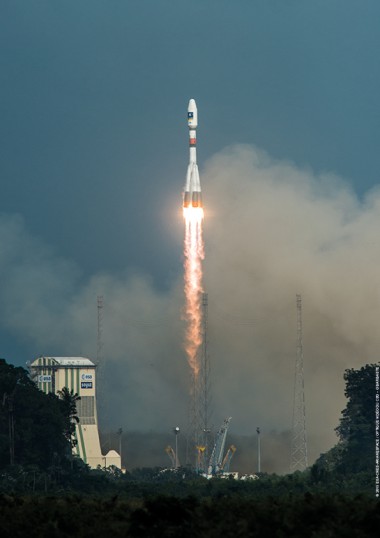 Flight VS13 was the 13th Soyuz liftoff performed from French Guiana since this vehicle’s 2011 introduction at the Spaceport. Flight VS13 was the 13th Soyuz liftoff performed from French Guiana since this vehicle’s 2011 introduction at the Spaceport.