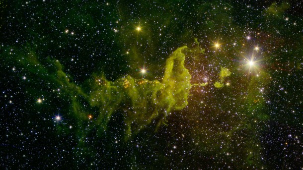 The Spider Nebula lies about 10,000 light-years away from Earth and is a site of active star formation. Image credit: NASA/JPL-Caltech/2MASS The Spider Nebula lies about 10,000 light-years away from Earth and is a site of active star formation. Image credit: NASA/JPL-Caltech/2MASS