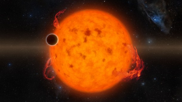 K2-33b, shown in this illustration, is one of the youngest exoplanets detected to date. Image credit: NASA/JPL-Caltech K2-33b, shown in this illustration, is one of the youngest exoplanets detected to date. Image credit: NASA/JPL-Caltech