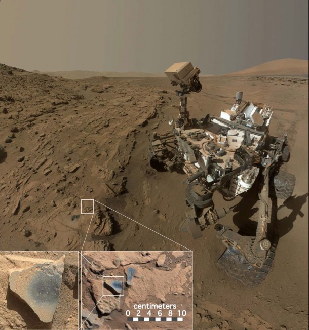 This scene shows NASA's Curiosity Mars rover at a location called "Windjana," where the rover found rocks containing manganese-oxide minerals, which require abundant water and strongly oxidizing conditions to form.Credit: NASA/JPL-Caltech/MSSS This scene shows NASA's Curiosity Mars rover at a location called "Windjana," where the rover found rocks containing manganese-oxide minerals, which require abundant water and strongly oxidizing conditions to form.Credit: NASA/JPL-Caltech/MSSS