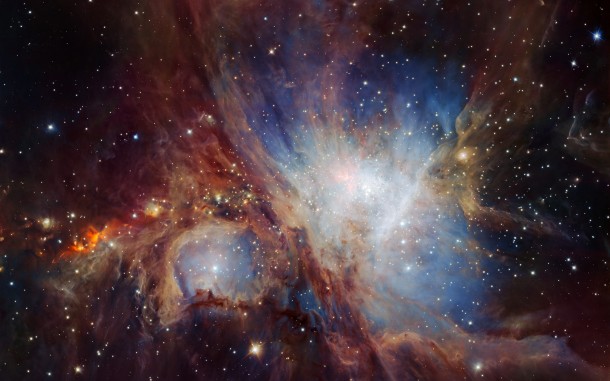 This spectacular image of the Orion Nebula star-formation region was obtained from multiple exposures using the HAWK-I infrared camera on ESO’s Very Large Telescope in Chile. This is the deepest view ever of this region and reveals more very faint planetary-mass objects than expected. Credit: ESO/H. Drass et al. This spectacular image of the Orion Nebula star-formation region was obtained from multiple exposures using the HAWK-I infrared camera on ESO’s Very Large Telescope in Chile. This is the deepest view ever of this region and reveals more very faint planetary-mass objects than expected. Credit: ESO/H. Drass et al.