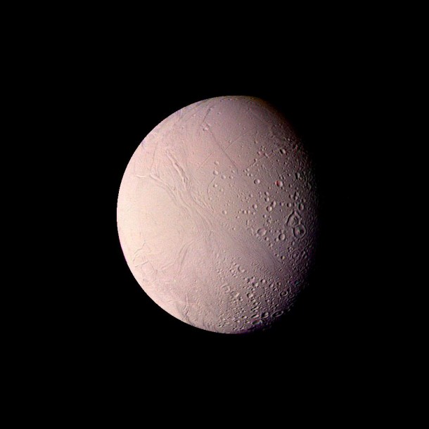 Voyager 2 saw hints that Enceladus might be active, but the icy moon held onto its secrets until the arrival of the Cassini mission. Credit: NASA/JPL-Caltech Voyager 2 saw hints that Enceladus might be active, but the icy moon held onto its secrets until the arrival of the Cassini mission. Credit: NASA/JPL-Caltech