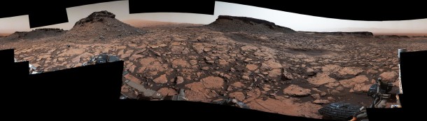 This 360-degree panorama was acquired on Sept. 4, 2016, by the Mast Camera on NASA's Curiosity Mars rover while the rover was in a scenic area called "Murray Buttes" on lower Mount Sharp. The flat-topped mesa near the center of the scene rises to about 39 feet above the surrounding plain. Credit: NASA/JPL-Caltech/MSSS This 360-degree panorama was acquired on Sept. 4, 2016, by the Mast Camera on NASA's Curiosity Mars rover while the rover was in a scenic area called "Murray Buttes" on lower Mount Sharp. The flat-topped mesa near the center of the scene rises to about 39 feet above the surrounding plain. Credit: NASA/JPL-Caltech/MSSS