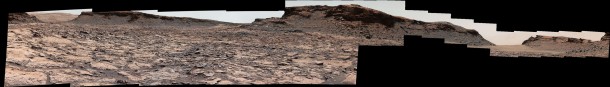 The mesa in the center of this scene from the "Murray Buttes" area on Mars is longer than a football field. The panorama combines images taken by the Mastcam on NASA's Curiosity Mars rover on Aug. 22 and Aug. 23, 2016. Credit: NASA/JPL-Caltech/MSSS The mesa in the center of this scene from the "Murray Buttes" area on Mars is longer than a football field. The panorama combines images taken by the Mastcam on NASA's Curiosity Mars rover on Aug. 22 and Aug. 23, 2016. Credit: NASA/JPL-Caltech/MSSS