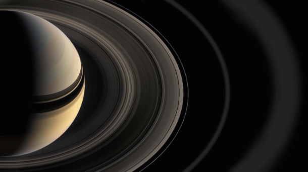 Saturn's rings were named alphabetically in the order they were discovered. The narrow F ring marks the outer boundary of the main ring system. Image credit: NASA/JPL-Caltech/Space Science Institute Saturn's rings were named alphabetically in the order they were discovered. The narrow F ring marks the outer boundary of the main ring system. Image credit: NASA/JPL-Caltech/Space Science Institute