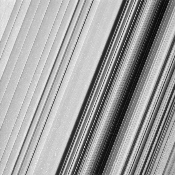 This image shows a region in Saturn's outer B ring. NASA's Cassini spacecraft viewed this area at a level of detail twice as high as it had ever been observed before. And from this view, it is clear that there are still finer details to uncover. Image Credit: NASA/JPL-Caltech/Space Science Institute This image shows a region in Saturn's outer B ring. NASA's Cassini spacecraft viewed this area at a level of detail twice as high as it had ever been observed before. And from this view, it is clear that there are still finer details to uncover. Image Credit: NASA/JPL-Caltech/Space Science Institute