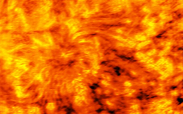 This ALMA image of an enormous sunspot was taken at a wavelength of 3 millimetres. Sunspots are transient features that occur in regions where the Sun’s magnetic field is extremely concentrated and powerful. They have lower temperatures than their surrounding regions, which is why they appear relatively dark. Credit: ALMA (ESO/NAOJ/NRAO) This ALMA image of an enormous sunspot was taken at a wavelength of 3 millimetres. Sunspots are transient features that occur in regions where the Sun’s magnetic field is extremely concentrated and powerful. They have lower temperatures than their surrounding regions, which is why they appear relatively dark. Credit: ALMA (ESO/NAOJ/NRAO)