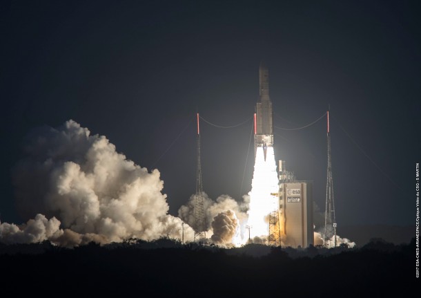 After its on-time departure from the Spaceport, Arianespace’s Flight VA235 deployed SKY Brasil-1 and Telkom 3S into geostationary transfer orbit. After its on-time departure from the Spaceport, Arianespace’s Flight VA235 deployed SKY Brasil-1 and Telkom 3S into geostationary transfer orbit.