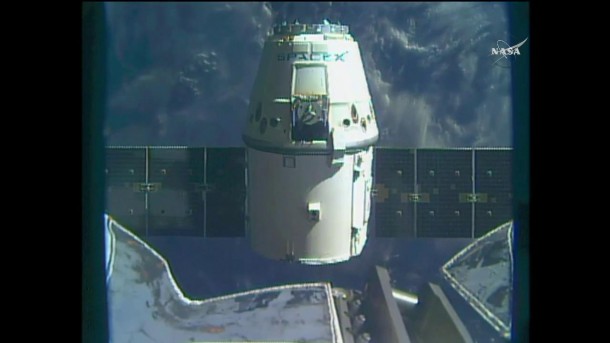 The SpaceX Dragon spacecraft was released from space station at 5:11 a.m. ET on March 19 after delivering more than 5,500 pounds of cargo. The SpaceX Dragon spacecraft was released from space station at 5:11 a.m. ET on March 19 after delivering more than 5,500 pounds of cargo.