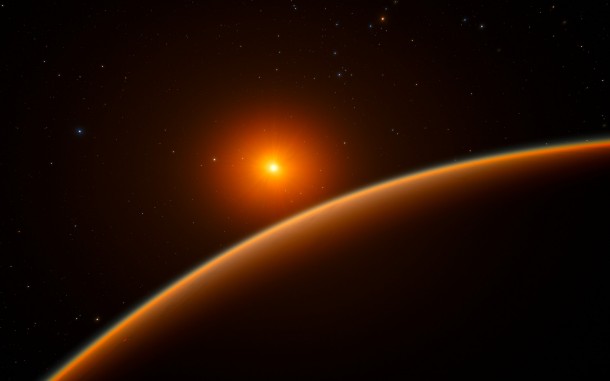 This artist’s impression shows the exoplanet LHS 1140b, which orbits a red dwarf star 40 light-years from Earth and may be the new holder of the title “best place to look for signs of life beyond the Solar System”. Using ESO’s HARPS instrument at La Silla, and other telescopes around the world, an international team of astronomers discovered this super-Earth orbiting in the habitable zone around the faint star LHS 1140. This world is a little larger and much more massive than the Earth and has likely retained most of its atmosphere. Credit: ESO/spaceengine.org This artist’s impression shows the exoplanet LHS 1140b, which orbits a red dwarf star 40 light-years from Earth and may be the new holder of the title “best place to look for signs of life beyond the Solar System”. Using ESO’s HARPS instrument at La Silla, and other telescopes around the world, an international team of astronomers discovered this super-Earth orbiting in the habitable zone around the faint star LHS 1140. This world is a little larger and much more massive than the Earth and has likely retained most of its atmosphere. Credit: ESO/spaceengine.org