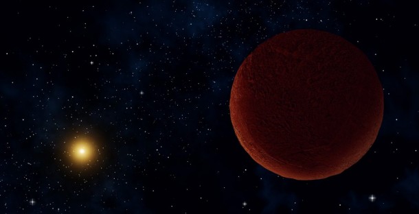 Artist concept of the planetary body 2014 UZ224, more informally known as DeeDee. ALMA was able to observe the faint millimeter-wavelength "glow" emitted by the object, confirming it is roughly 635 kilometers across. At this size, DeeDee should have enough mass to be spherical, the criterion necessary for astronomers to consider it a dwarf planet, though it has yet to receive that official designation. Credit: Alexandra Angelich (NRAO/AUI/NSF) Artist concept of the planetary body 2014 UZ224, more informally known as DeeDee. ALMA was able to observe the faint millimeter-wavelength "glow" emitted by the object, confirming it is roughly 635 kilometers across. At this size, DeeDee should have enough mass to be spherical, the criterion necessary for astronomers to consider it a dwarf planet, though it has yet to receive that official designation. Credit: Alexandra Angelich (NRAO/AUI/NSF)