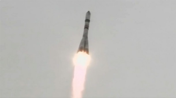 The Russian Progress 67 cargo craft launch ascends to space after a flawless launch Wednesday from Kazakhstan. Credit: Roscosmos The Russian Progress 67 cargo craft launch ascends to space after a flawless launch Wednesday from Kazakhstan. Credit: Roscosmos