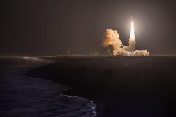 Orbital ATK’s successfully launches Minotaur IV rocket carrying the United States Air Force’s Operationally Responsive Space 5 satellite Aug. 26, 2017, at 2:04 a.m. from Space Launch Complex 46 Cape Canaveral Air Force Station, Fla. (Courtesy photo by Ben Cooper/For limited release). Orbital ATK’s successfully launches Minotaur IV rocket carrying the United States Air Force’s Operationally Responsive Space 5 satellite Aug. 26, 2017, at 2:04 a.m. from Space Launch Complex 46 Cape Canaveral Air Force Station, Fla. (Courtesy photo by Ben Cooper/For limited release).