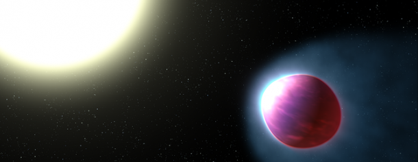 This is an artist’s impression of the gas giant exoplanet WASP-121b. Illustration: NASA, ESA, and G. Bacon (STScI) Science: NASA, ESA, and T. Evans (University of Exeter) This is an artist’s impression of the gas giant exoplanet WASP-121b. Illustration: NASA, ESA, and G. Bacon (STScI) Science: NASA, ESA, and T. Evans (University of Exeter)