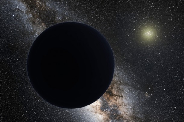 An artist's illustration of a possible ninth planet in our solar system, hovering at the edge of our solar system. Neptune's orbit is shown as a bright ring around the Sun. Credit: ESO/Tom Ruen/nagualdesign An artist's illustration of a possible ninth planet in our solar system, hovering at the edge of our solar system. Neptune's orbit is shown as a bright ring around the Sun. Credit: ESO/Tom Ruen/nagualdesign