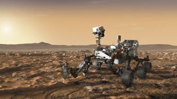 This artist's concept depicts NASA's Mars 2020 rover exploring Mars. The mission will not only seek out and study an area likely to have been habitable in the distant past, but it will take the next, bold step in robotic exploration of the Red Planet by seeking signs of past microbial life itself. Image Credit: NASA/JPL-Caltech This artist's concept depicts NASA's Mars 2020 rover exploring Mars. The mission will not only seek out and study an area likely to have been habitable in the distant past, but it will take the next, bold step in robotic exploration of the Red Planet by seeking signs of past microbial life itself. Image Credit: NASA/JPL-Caltech