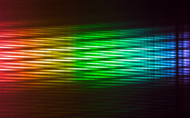 This image is a colourised version of the first MATISSE interferometric observations of the star Sirius, combining data from four Auxiliary Telescopes of the VLT. The colours represent the changing wavelengths of the data, with blue showing the shorter wavelengths and red the longer. The observations were made in the infrared, so these are not the colours that would be seen with the human eye. Credit: ESO/MATISSE consortium This image is a colourised version of the first MATISSE interferometric observations of the star Sirius, combining data from four Auxiliary Telescopes of the VLT. The colours represent the changing wavelengths of the data, with blue showing the shorter wavelengths and red the longer. The observations were made in the infrared, so these are not the colours that would be seen with the human eye. Credit: ESO/MATISSE consortium