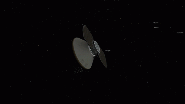 NASA's InSight spacecraft is currently cruising to Mars. Yesterday, it performed its first course correction guiding it to the Red Planet.Credit: NASA/JPL-Caltech NASA's InSight spacecraft is currently cruising to Mars. Yesterday, it performed its first course correction guiding it to the Red Planet.Credit: NASA/JPL-Caltech