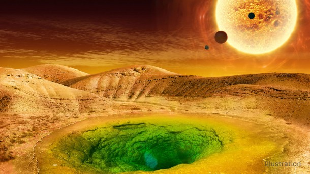 This image is an artist's conception of what life could look like on the surface of a distant planet. Credit: NASA This image is an artist's conception of what life could look like on the surface of a distant planet. Credit: NASA