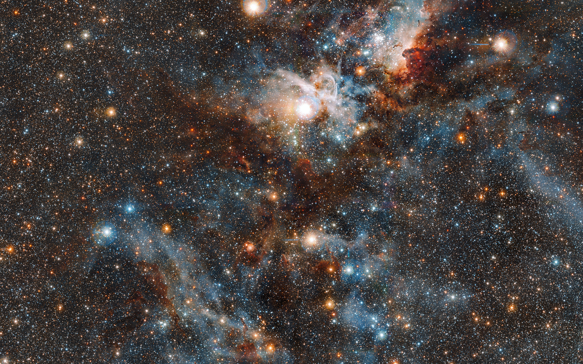 Stars v. Dust in the Carina Nebula International Space Fellowship