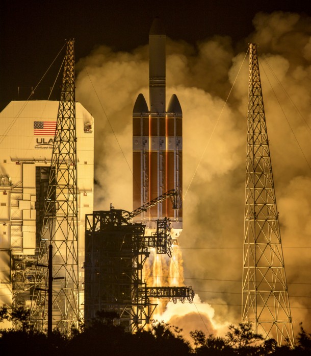 The United Launch Alliance Delta IV Heavy rocket launches NASA's Parker Solar Probe to touch the Sun, Sunday, Aug. 12, 2018, from Launch Complex 37 at Cape Canaveral Air Force Station, Florida. Parker Solar Probe is humanity’s first-ever mission into a part of the Sun’s atmosphere called the corona. Here it will directly explore solar processes that are key to understanding and forecasting space weather events that can impact life on Earth. Credits: NASA/Bill Ingalls The United Launch Alliance Delta IV Heavy rocket launches NASA's Parker Solar Probe to touch the Sun, Sunday, Aug. 12, 2018, from Launch Complex 37 at Cape Canaveral Air Force Station, Florida. Parker Solar Probe is humanity’s first-ever mission into a part of the Sun’s atmosphere called the corona. Here it will directly explore solar processes that are key to understanding and forecasting space weather events that can impact life on Earth. Credits: NASA/Bill Ingalls