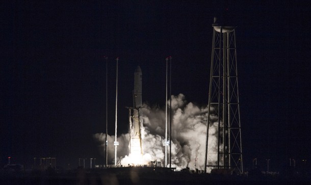 Northrop Grumman’s Cygnus spacecraft launches on an Antares rocket at 4:01 a.m. EST Nov. 17, 2018, from the Virginia Mid-Atlantic Regional Spaceport’s Pad-0A at NASA's Wallops Flight Facility in Virginia. Northrop Grumman's 10th contracted cargo resupply mission for NASA to the International Space Station will deliver about 7,400 pounds of science and research, crew supplies and vehicle hardware to the orbital laboratory and its crew. Credits: NASA/Joel Kowsky Northrop Grumman’s Cygnus spacecraft launches on an Antares rocket at 4:01 a.m. EST Nov. 17, 2018, from the Virginia Mid-Atlantic Regional Spaceport’s Pad-0A at NASA's Wallops Flight Facility in Virginia. Northrop Grumman's 10th contracted cargo resupply mission for NASA to the International Space Station will deliver about 7,400 pounds of science and research, crew supplies and vehicle hardware to the orbital laboratory and its crew. Credits: NASA/Joel Kowsky