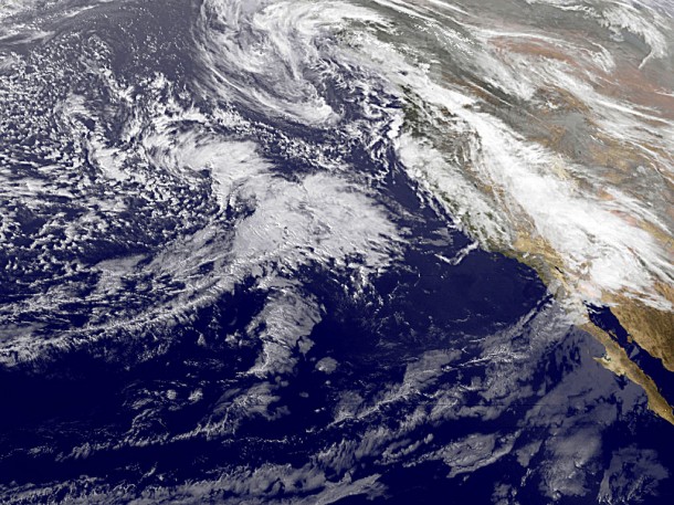 Severe storm in California as Seen from Space. Credit: NASA